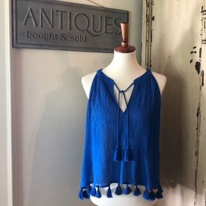 Lily Pulitzer blue cotton sleeveless top. XL. NWT